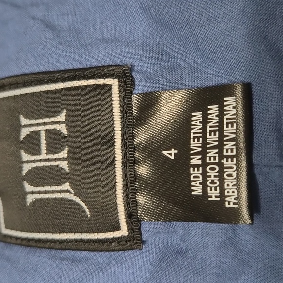 JH Blue And White Plaid Dress With POCKETS Ex Cond Size 4 LINEN & COTTON NWOT - Picture 5 of 7